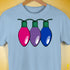 Bisexual Pride Christmas Lights Premium Unisex T-Shirt - Baby Blue