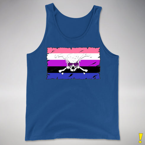 Genderfluid Pride Pirate Flag Premium Tank Top - Royal Blue