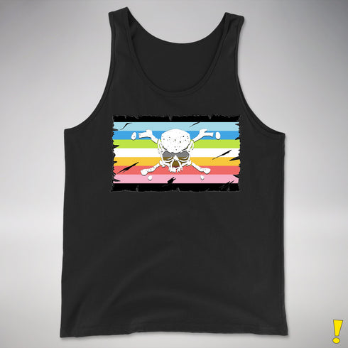 Queer Pride Pirate Flag Premium Tank Top - Black