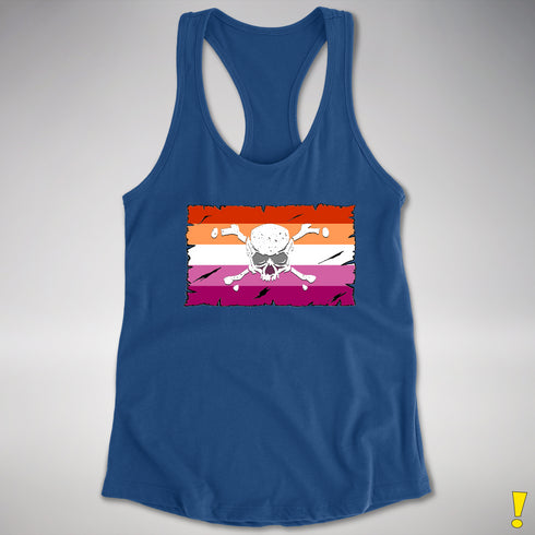 Lesbian Pride Pirate Flag Racerback Tank - Royal