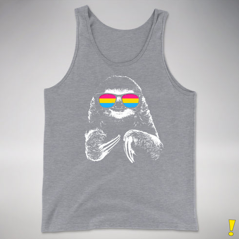 Pride Sloth Pansexual Flag Sunglasses Premium Tank Top - Grey Heather