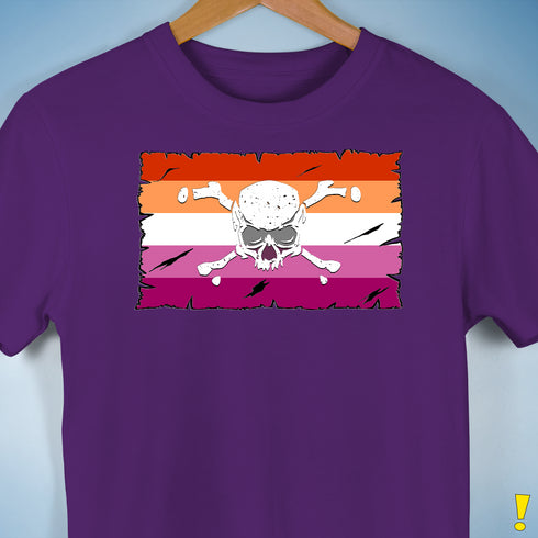 Lesbian Pride Pirate Flag Premium Unisex T-Shirt - Purple