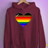 Philly LGBTQ Pride Pixel Heart Hoodie - Maroon