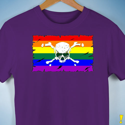 LGBTQ Rainbow Pride Pirate Flag Premium Unisex T-Shirt - Purple