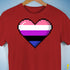Genderfluid Pride 8-Bit Pixel Heart Premium Unisex T-Shirt - Red