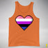 Genderfluid Pride 8-Bit Pixel Heart Premium Tank Top - Orange