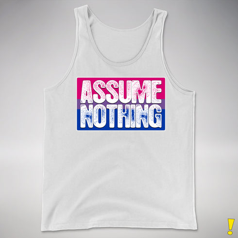 Assume Nothing Bisexual Pride Flag Premium Tank Top - White