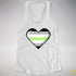 Agender Pride 8-Bit Pixel Heart Racerback Tank - White