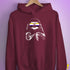 Pride Sloth Nonbinary Flag Sunglasses Hoodie - Maroon