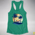 LGBTQ Progress Pride Hammock Summer Beach Sunset Racerback Tank - Kelly Green