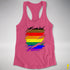 Philly LGBTQ Gay Pride Flag Ripped Reveal Racerback Tank - Hot Pink