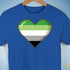 Aromantic Pride 8-Bit Pixel Heart Premium Unisex T-Shirt - Royal Blue