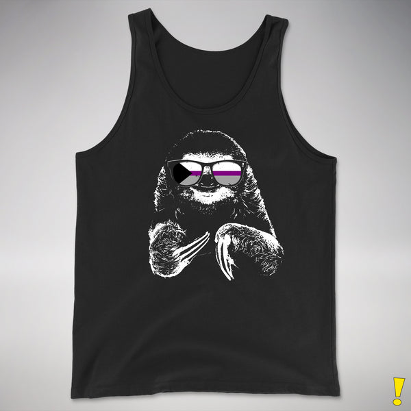 Pride Sloth Demisexual Pride Flag Sunglasses Premium Tank Top - Black