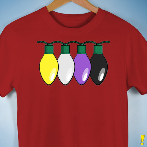 Nonbinary Pride Christmas Lights Premium Unisex T-Shirt - Red