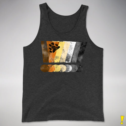 Bear Pride Grunge Exclamation Points Premium Tank Top - Charcoal Triblend