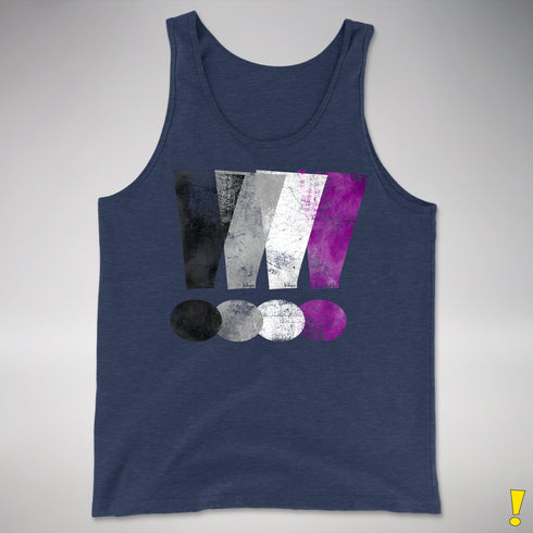 Asexual Pride Exclamation Points Premium Tank Top - Navy Heather