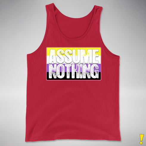 Assume Nothing Nonbinary Pride Flag Premium Tank Top - Red