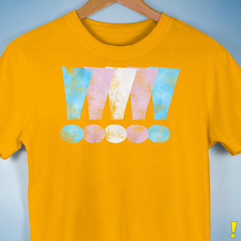 Transgender Pride Exclamation Points Premium Unisex T-Shirt - Gold