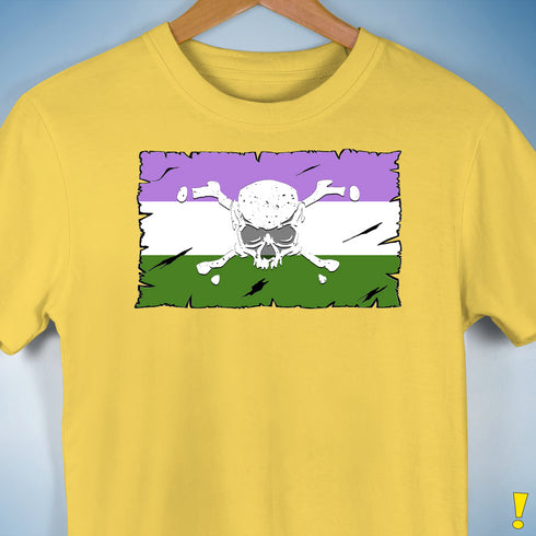 Genderqueer Pride Pirate Flag Premium Unisex T-Shirt - Yellow