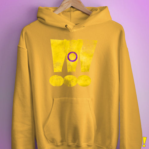 Intersex Pride Grunge Exclamation Points Hoodie - Mustard