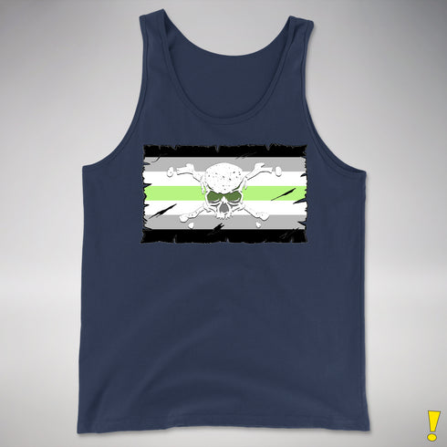 Agender Pride Pirate Flag Premium Tank Top - Navy