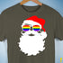 Santa’s LGBTQ Rainbow Pride Flag Shades Premium Unisex T-Shirt - Army