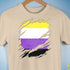 Nonbinary Pride Flag Ripped Reveal Premium Unisex T-Shirt - Cream