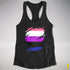 Genderfluid Pride Flag Ripped Reveal Racerback Tank - Black