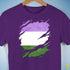 Genderqueer Pride Flag Ripped Reveal Premium Unisex T-Shirt - Purple