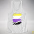 Nonbinary Pride Flag Ripped Reveal Racerback Tank - White