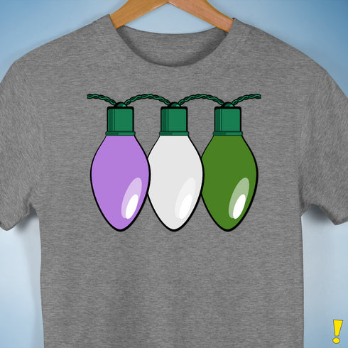 Genderqueer Pride Christmas Lights Premium Unisex T-Shirt - Grey Heather