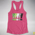 Distressed Aromantic Pride Exclamation Points Women's Racerback Tank - Hot Pink