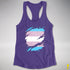 Transgender Pride Flag Ripped Reveal Racerback Tank - Purple