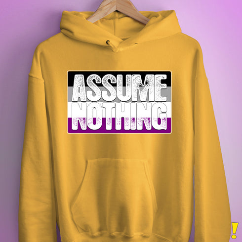 Assume Nothing Asexual Pride Flag Hoodie - Mustard