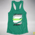 Agender Pride Flag Ripped Reveal Racerback Tank - Kelly Green
