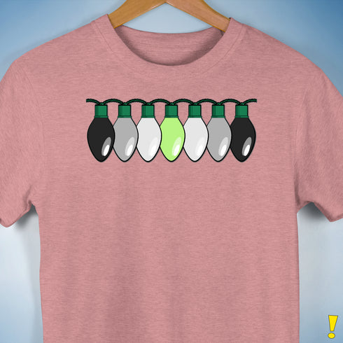 Agender Pride Christmas Lights Premium Unisex T-Shirt - Mauve Heather