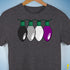 Asexual Pride Christmas Lights Premium Unisex T-Shirt - Dark Grey Heather