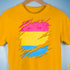 Pansexual Pride Flag Ripped Reveal Premium Unisex T-Shirt - Gold