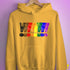 Distressed Philly LGBTQ Pride Whee! Exclamation Points Hoodie - Mustard