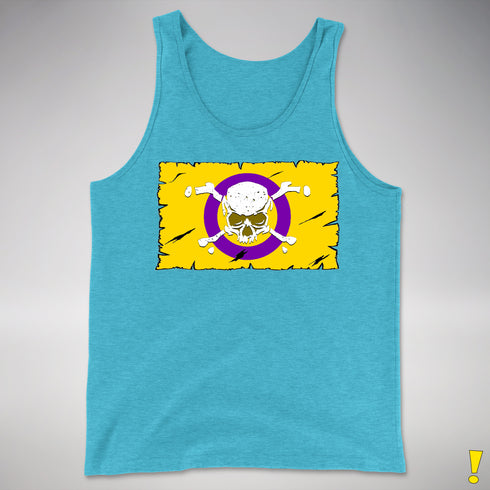 Intersex Pride Pirate Flag Premium Tank Top - Aqua Triblend