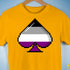 Asexual Pride 8-Bit Pixel Ace of Spades Premium Unisex T-Shirt - Gold