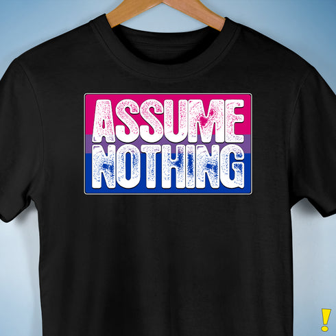 Assume Nothing Bisexual Pride Flag Premium Unisex T-Shirt - Black