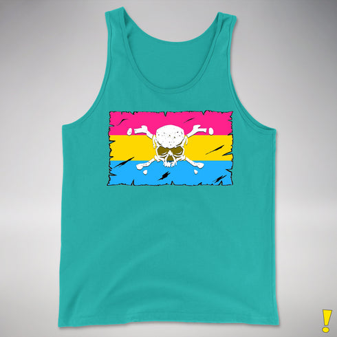 Pansexual Pride Pirate Flag Premium Tank Top - Teal