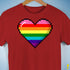 Gilbert Baker Original LGBTQ Gay Rainbow Pride 8-Bit Pixel Heart - Red