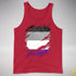 Asexual Pride Flag Ripped Reveal Premium Tank Top - Red