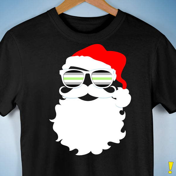 Santa’s Agender Pride Flag Shades Premium Unisex T-Shirt - Black