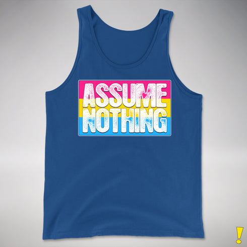Assume Nothing Pansexual Pride Flag Premium Tank Top - Royal Blue