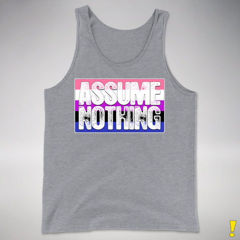 Assume Nothing Genderfluid Pride Flag Premium Tank Top - Grey Heather