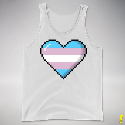 Transgender Pride Pixel Heart Premium Tank Top - White