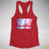 Bigender Pride Grunge Exclamation Points Racerback Tank - Red